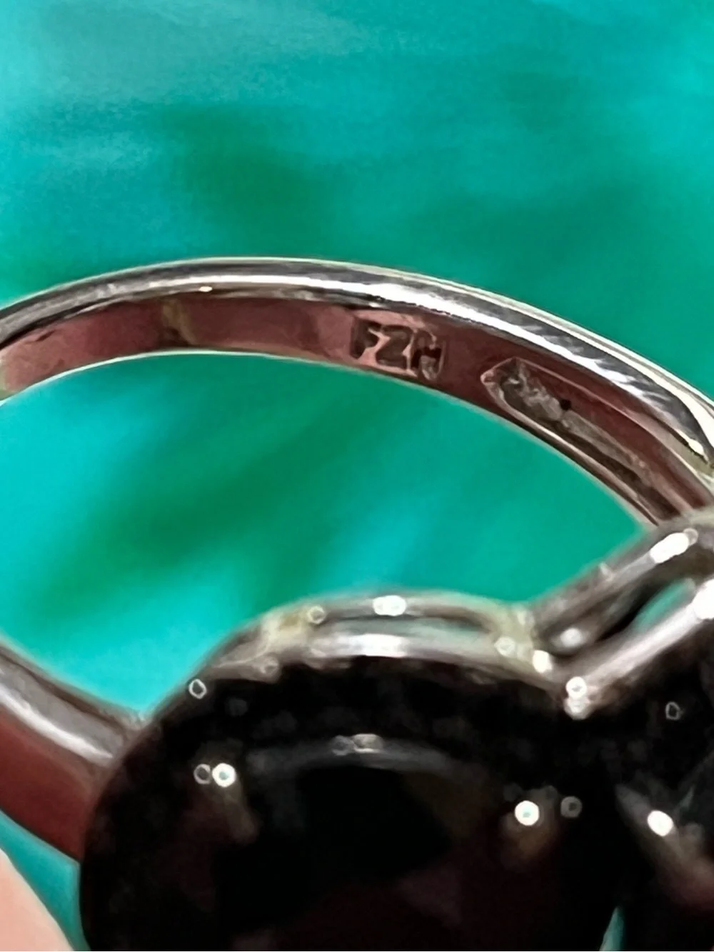 Fuzion Creations FZN Sterling Silver 925 Black Spinel Three Stone Size 6 Ring